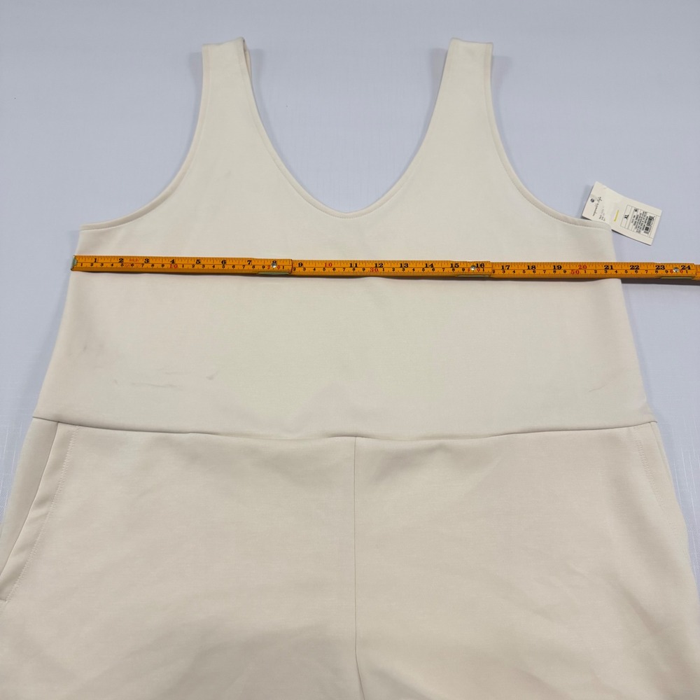 All in Motion Womens Active Romper XL Cream Sleeveless V-Neck Pockets 018011580 - Picture 5 of 9